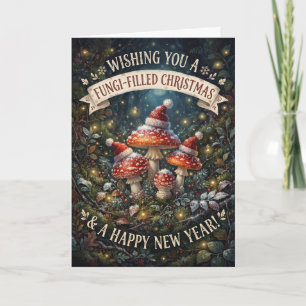 Toadstool Filled Christmas Card