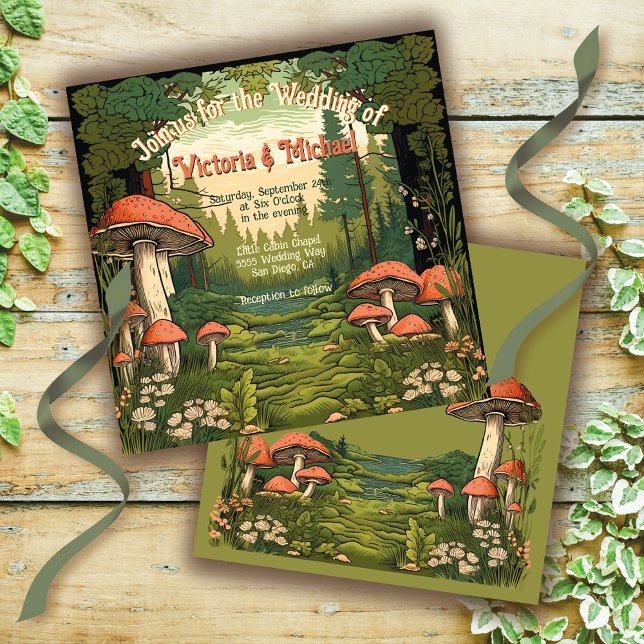 Toadstool Forest Wedding invitation (Creator Uploaded)