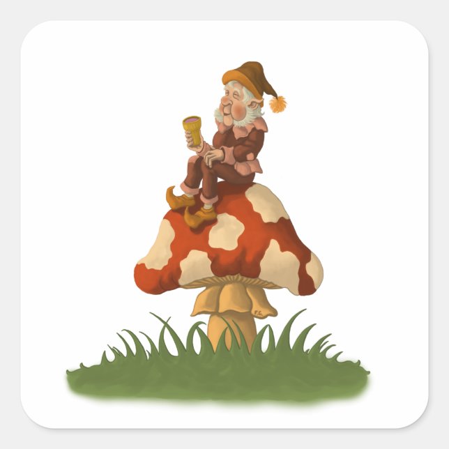 toadstool gnome sticker (Front)