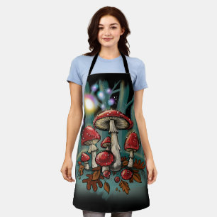 Toadstool mushrooms apron