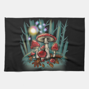 Toadstool mushrooms  tea towel
