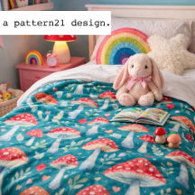 toadstool story in watercolor pattern throw pillow