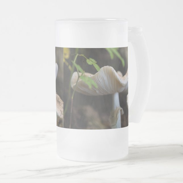 Toadstool Umbrella Frosted Glass Beer Mug (Front Right)