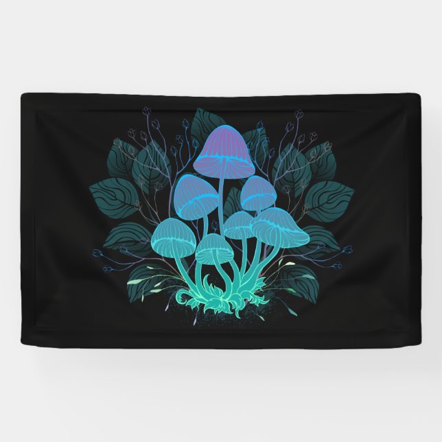 Toadstools in Bushes Banner (Horizontal)