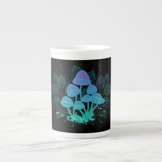 Toadstools in Bushes Bone China Mug (Front)