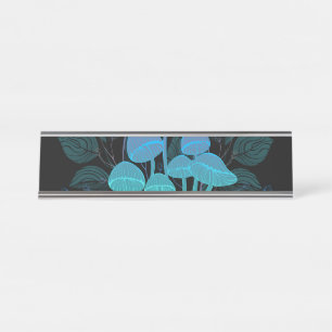 Toadstools in Bushes Desk Name Plate