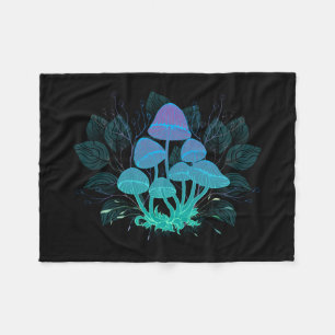 Toadstools in Bushes Fleece Blanket