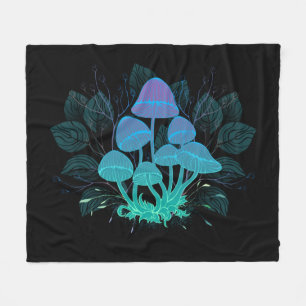 Toadstools in Bushes Fleece Blanket