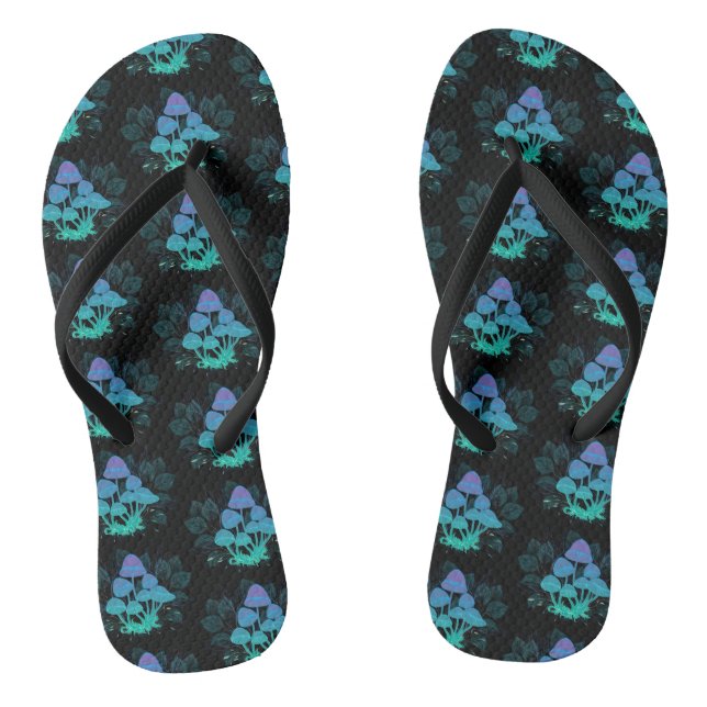 Toadstools in Bushes Flip Flops (Footbed)