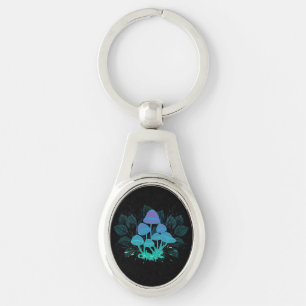 Toadstools in Bushes Key Ring