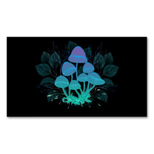 Toadstools in Bushes Magnetic Business Card