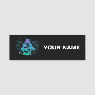 Toadstools in Bushes Name Tag