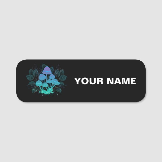 Toadstools in Bushes Name Tag (Front)