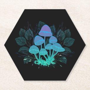 Toadstools in Bushes Paper Coaster