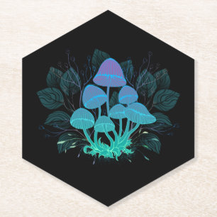 Toadstools in Bushes Paper Coaster