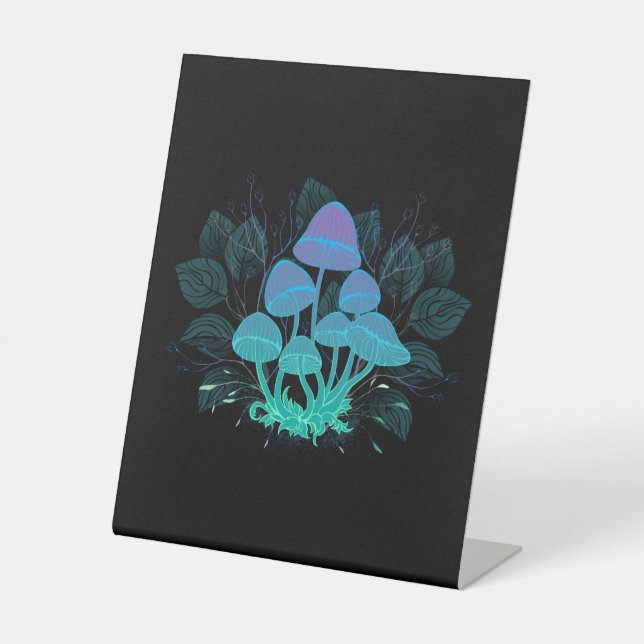 Toadstools in Bushes Pedestal Sign (Front)