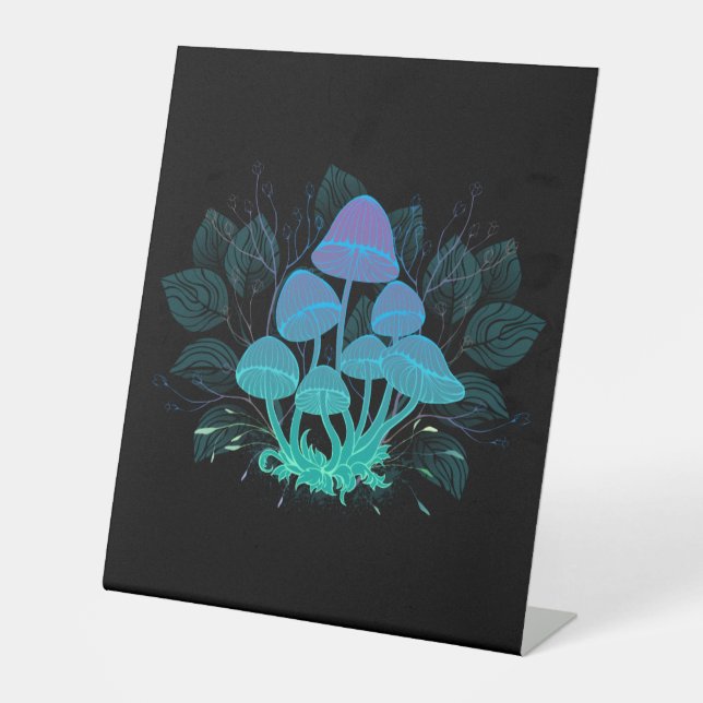 Toadstools in Bushes Pedestal Sign (Front)