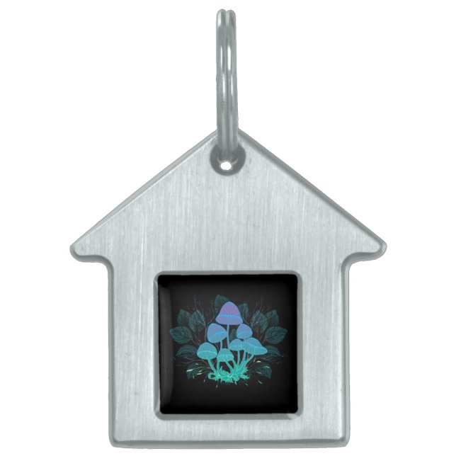 Toadstools in Bushes Pet ID Tag (Front)