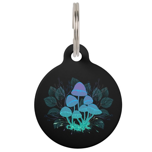 Toadstools in Bushes Pet Tag (Front)