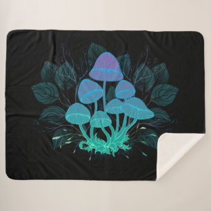 Toadstools in Bushes Sherpa Blanket