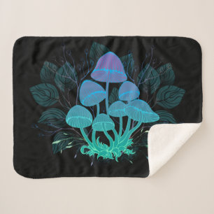 Toadstools in Bushes Sherpa Blanket