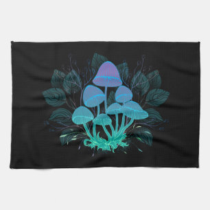 Toadstools in Bushes Tea Towel