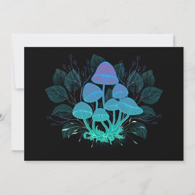 Toadstools in Bushes Thank You Card (Front)