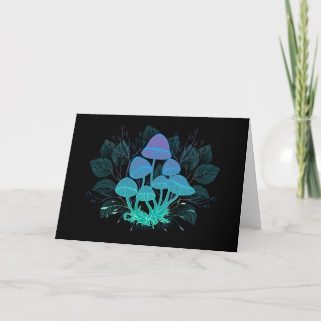 Toadstools in Bushes Thank You Card (Front)