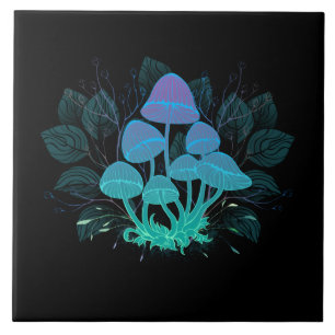 Toadstools in Bushes Tile