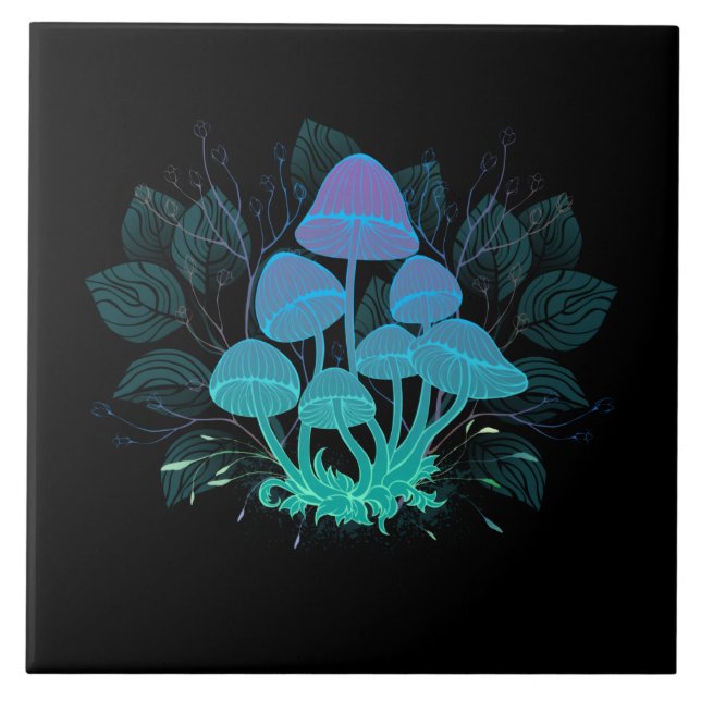 Toadstools in Bushes Tile (Front)