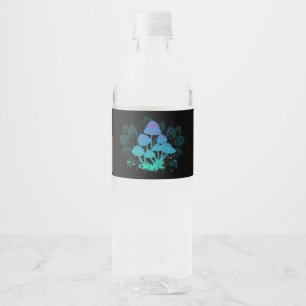 Toadstools in Bushes Water Bottle Label