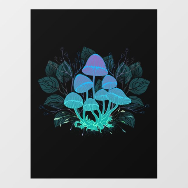 Toadstools in Bushes Window Cling (Sheet)