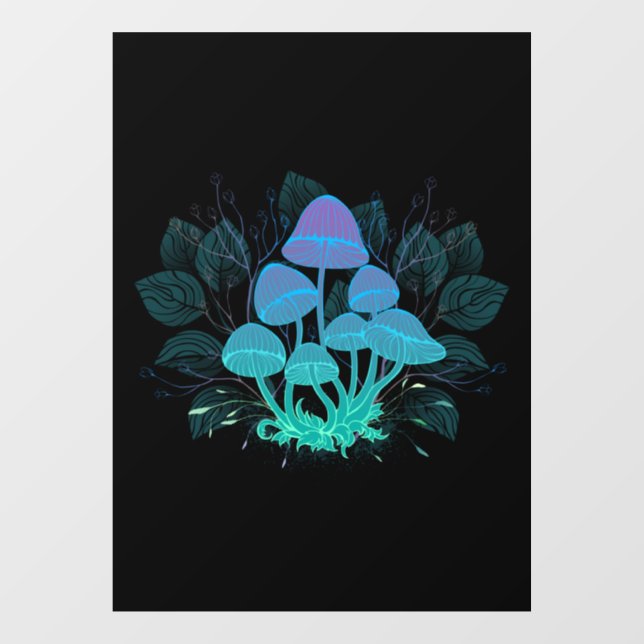 Toadstools in Bushes Window Cling (Sheet)