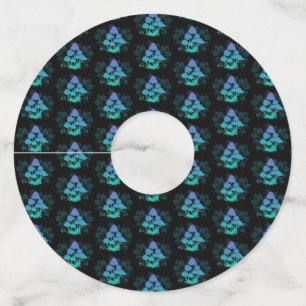 Toadstools in Bushes Wine Glass Tag