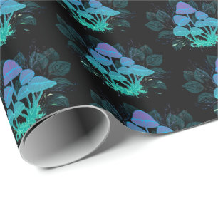 Toadstools in Bushes Wrapping Paper