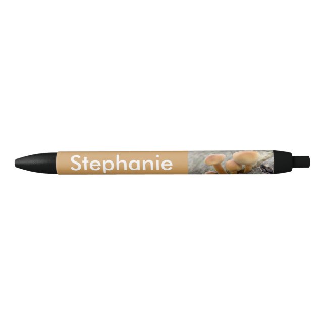 Toadstools on a Tree Trunk Personalised Pen (Front)