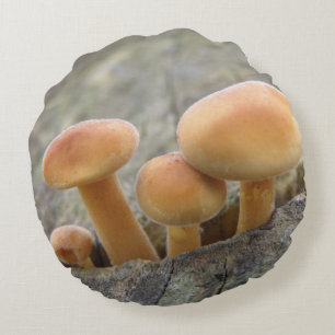 Toadstools on a Tree Trunk Pillow