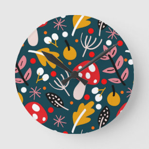 TOADSTOOLS   ROUND CLOCK