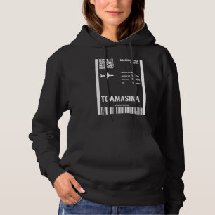 Toamasina Madagascar Boarding Pass Airline Ticket  Hoodie