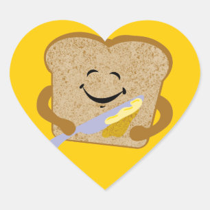 Toast And Butter Heart Sticker