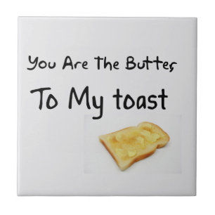 Toast Bread Love Words Tile