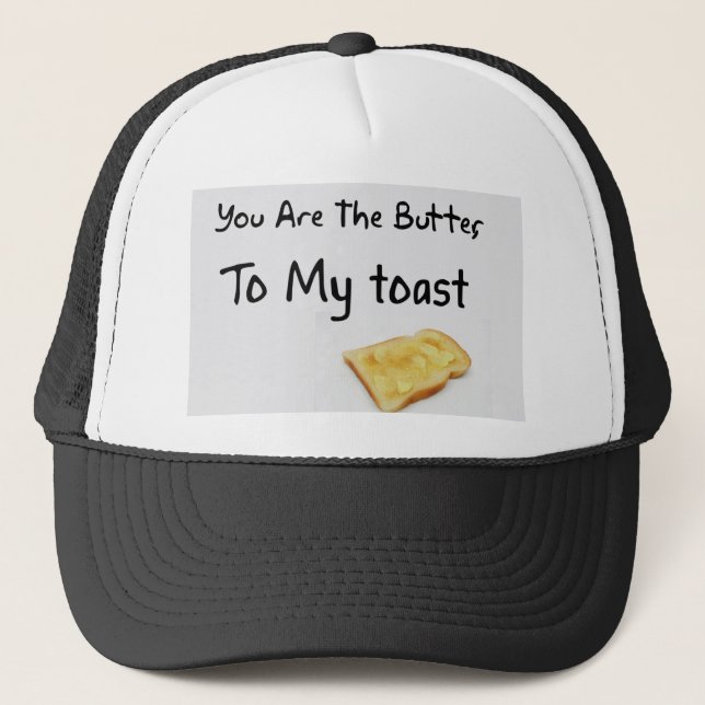 Toast Bread Love Words Trucker Hat (Front)