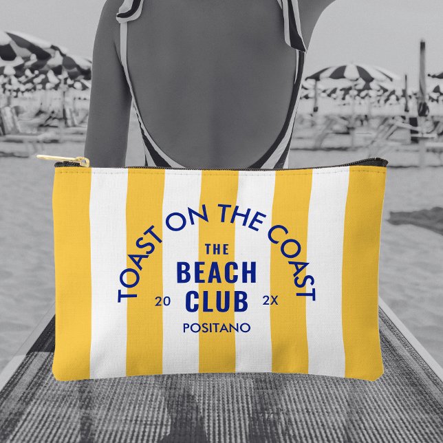 Toast On The Coast The Beach Club Yellow Stripe Accessory Pouch (Creator Uploaded)