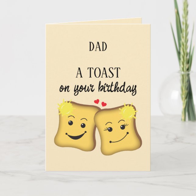 Toast on Your Burthday Funny Food Pun Card (Front)