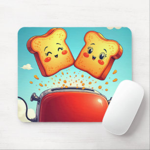 Toast Popping Out of a Red Toaster Mouse Mat