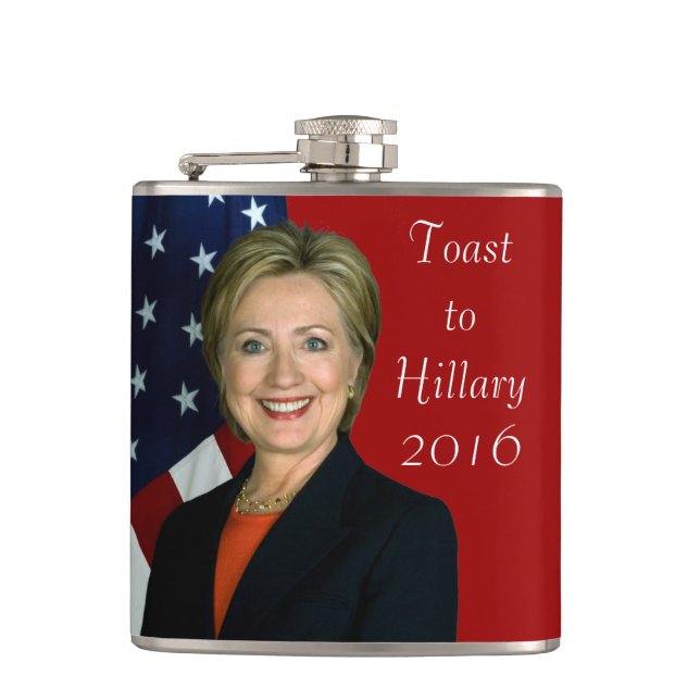Toast to Hillary 2016 Hip Flask (Front)