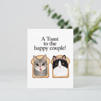 Toast To The Happy Couple Funny Cat Wedding Engage