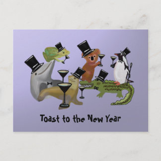 Toast to the New Year Holiday Postcard
