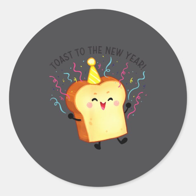 Toast To The New Year Pun  Classic Round Sticker (Front)