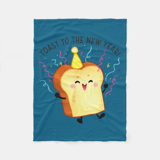 Toast To The New Year Pun  Fleece Blanket (Front)